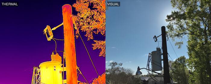 Electrical pole: thermal and visual pair