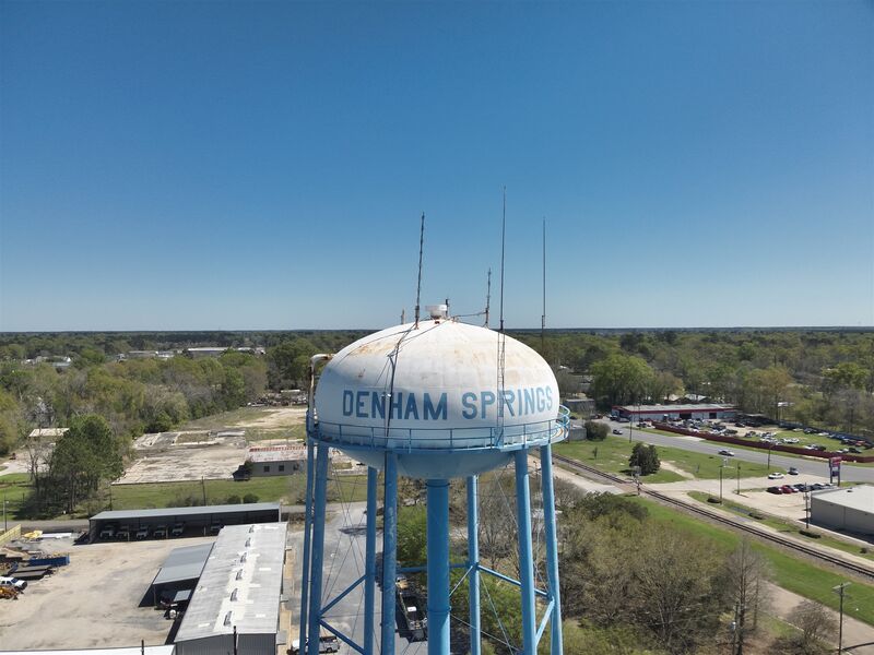 The Denham Springs water tower in the Antique Village